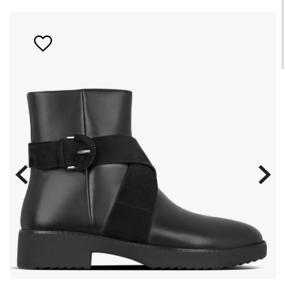 Fitflop - Mona Buckle All Black Leather Ankle Boots